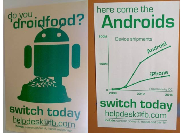 Facebook Urges Employees to Switch from iOS to Android powered Devices
