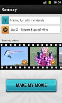 Magisto App for Android User Interface