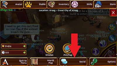 Arcane Legends In-game Menu 